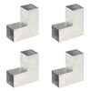 vidaXL Paalverbindingen 4 st L-vorm 81x81 mm gegalvaniseerd metaal