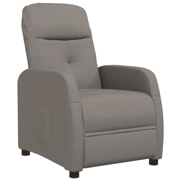 vidaXL Fauteuil verstelbaar stof taupe