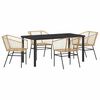 vidaXL Tuin eettafelset 5 st Bruin poly rattan