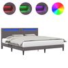 vidaXL Bedframe met LED-stripverlichting Grijs 200 x 200 cm Kunstleer