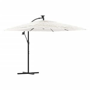 vidaXL Parasol met stalen paal 246x246x230 cm wit