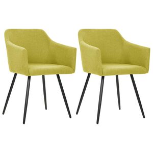 vidaXL Eetkamerstoelen 2 st stof groen