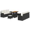 vidaXL Tuin Sofa Set met kussen met opslag 9 pcs Zwart en Cr&egrave;me