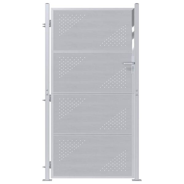vidaXL Tuinpoort met slot Zilver 96 x 200 cm Roestvrij staal