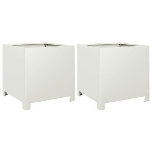 vidaXL Plantenbakken 2 st 40x40x40 cm staal wit