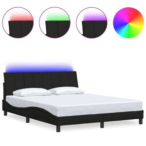 vidaXL Bedframe zonder matras "Hanko" stof zwart 160x200 cm