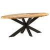 vidaXL Eettafel ovaal 200x100x75 cm ruw mangohout