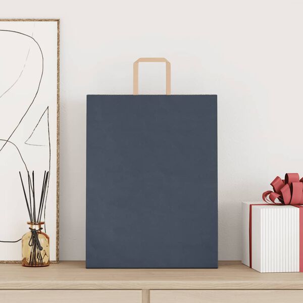 vidaXL Papieren zakken 250 st met hengsels 32x12x42 cm blauw