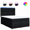 vidaXL Boxspring met matras stof zwart 140x200 cm