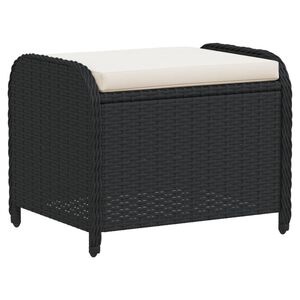 vidaXL Tuinkruk met kussen 58x46x46 cm poly rattan zwart