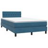 vidaXL Boxspring met matras en LED fluweel donkerblauw 120x210 cm
