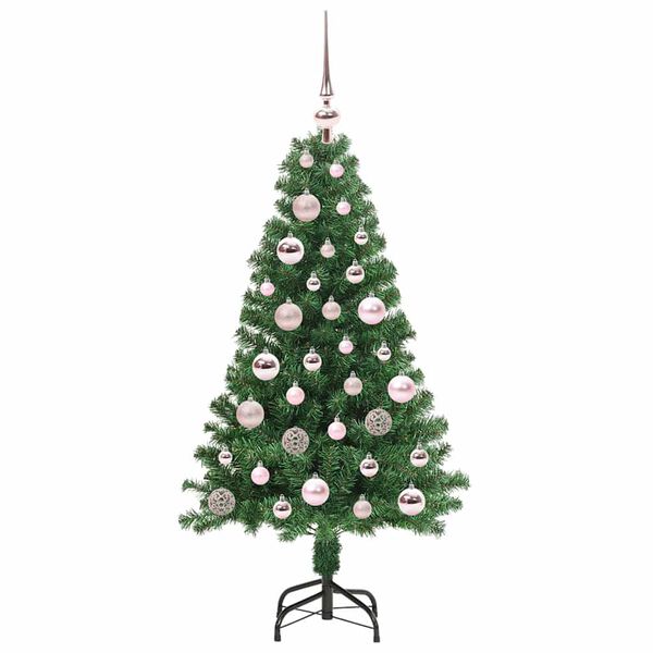 vidaXL Kunstkerstboom Groen 120 cm PVC en Staal en Kunststof