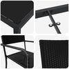 vidaXL Tuin eettafelset met kussen 3 pcs Zwart poly rattan