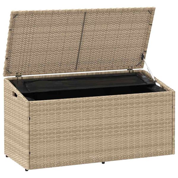 vidaXL Tuinbox beige 110x50x58 cm poly rattan