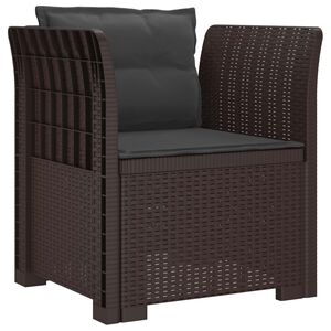 vidaXL E&eacute;npersoons Fauteuil met Kussens Rattan Look PP Bruin