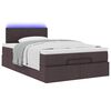 vidaXL Ottoman bed met matras en LED's 120x190 cm stof donkerbruin