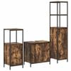 vidaXL Badkamermeubelset 3 st Gerookt Eiken en Zwart 36 x 35 x 165 cm