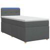 vidaXL Boxspringbed met matras Donkergrijs 80 x 200 cm Stof