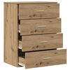vidaXL Dressoir met lade Artisan Eiken 60 x 39 x 80 cm Bewerkt hout