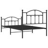 vidaXL Bedframe met hoofd- en voeteneinde metaal zwart 100x190 cm