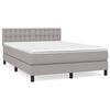 vidaXL Boxspring met matras stof lichtgrijs 140x200 cm