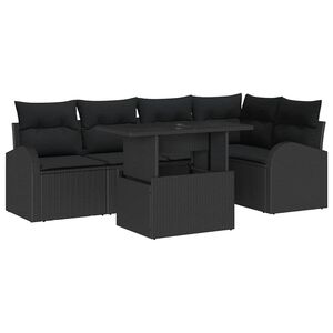 vidaXL Tuin Sofa Set 6 st 5-Aantal zitplaatsen Zwart Poly riet