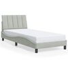 vidaXL Bedframe zonder matras "Hanko" 90x200 cm fluweel lichtgrijs