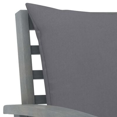 vidaXL 3-delige Loungeset met kussens massief acaciahout grijs