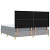 vidaXL LED Box Spring Bed met matras Lichtgrijs 200 x 200 cm Stof