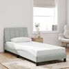 vidaXL Bedframe met LED zonder matras "Hanko" fluweel lichtgrijs 90x200 cm