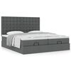 vidaXL Ottoman bed met matrassen 200x200cm stof donkergrijs