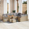 vidaXL Tuin Sofa Set 12 pcs Beige poly rattan