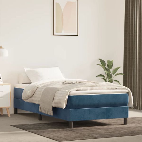 vidaXL Boxspring bed 80x200 cm fluweel donkerblauw