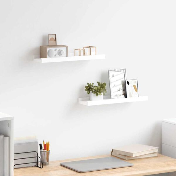 vidaXL Fotoplanken 2 st 40x9x3 cm MDF wit