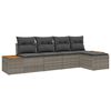 vidaXL Tuin Sofa Set met kussen 5 pcs Grijs Poly Rattan