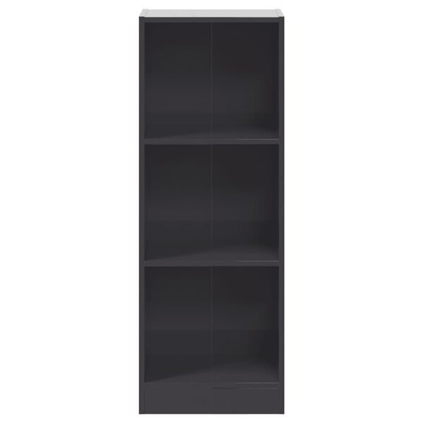 vidaXL Boekenkast 3 schappen 40x24x109 cm bewerkt hout hoogglans grijs