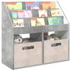 vidaXL Kinderen Boekenkast met opslag Beton Grijs 72,5 x 29,5 x 69 cm