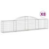 vidaXL Schanskorven 8 st gewelfd 300x30x60/80 cm gegalvaniseerd ijzer