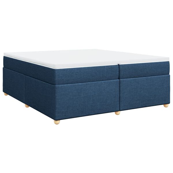vidaXL Boxspring met matras stof blauw 200x200 cm