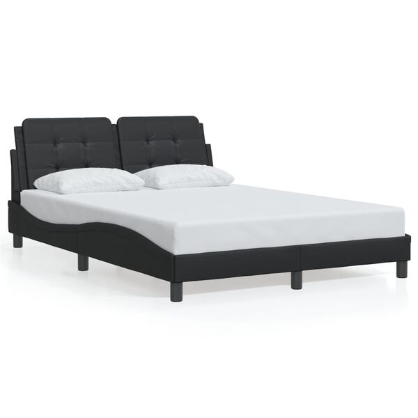 vidaXL Bedframe zonder matras "Zadar" kunstleer zwart 140x200 cm