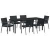 vidaXL Tuin eettafelset 7 pcs Zwart en Grijs PE Rattan