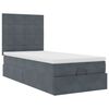 vidaXL Ottoman bed met matrassen en LED's 100x200cm fluweel