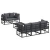 vidaXL Tuin Sofa Set met kussen 6 pcs Zwart Aluminium
