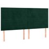 vidaXL Hoofdbord donkergroen 200x5x118/128 cm fluweel