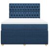 vidaXL Boxspring met matras stof blauw 140x190 cm