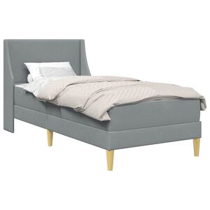 vidaXL Bedframe met matras Lichtgrijs 90 x 190 cm Stof