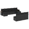 vidaXL 10-delige Loungeset met kussens poly rattan zwart