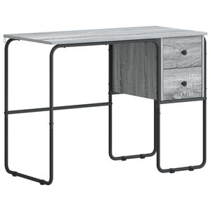 vidaXL Bureau met opbergruimte Grijs Sonoma 100 x 50 x 75 cm