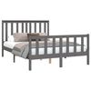 vidaXL Bedframe met hoofdbord massief grenenhout grijs 140x200 cm