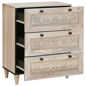 vidaXL Dressoir 60 x 33 x 75 cm massief mangohout Wit